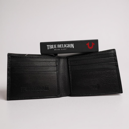 MEN CARTERA TRUE RELIGION “BLACK AND SILVER”