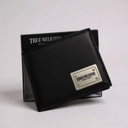 MEN CARTERA TRUE RELIGION “BLACK AND SILVER